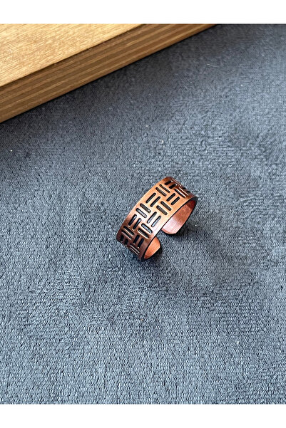 Rupen Kraft خاتم من النحاس النقي مصنوع يدويًا، خاتم من النحاس النقي قابل للتعديل