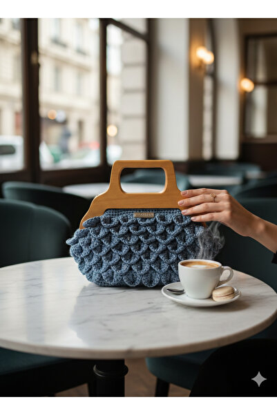 VOULLA El örgüsü, ahşap burslu, el çantası