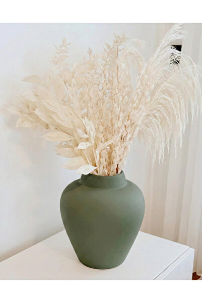 Hestia Home Κεραμικό Βάζο Πράσινο Μούχλας