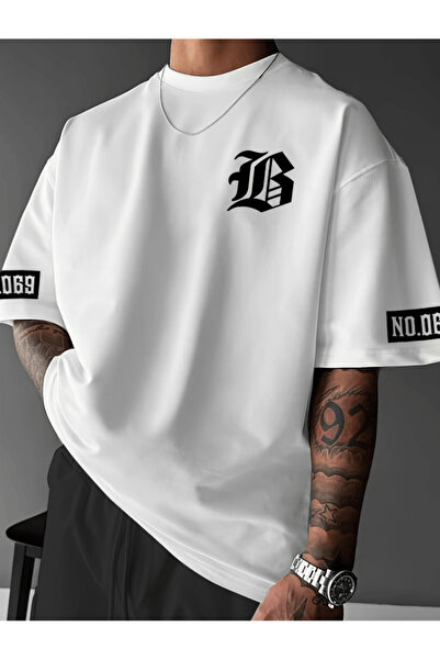 gencerco Never Give Up Baskılı Premium Oversize T-shirt