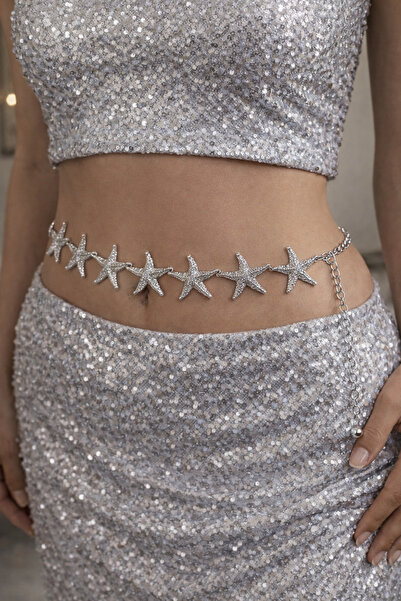 Pater Paulie Silver Color Women's Waist Chain with Starfish Detail