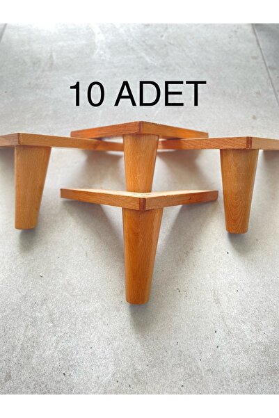 Gürgen Ahşap Vernikli 14cm konik mobilya ayağı 10 ad