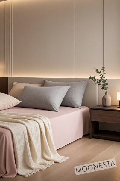 Madame Coco Odette 2-Piece 100% Cotton Ranforce Pillowcase - Gray