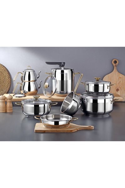 Bonera Berlin Gloria 15 Parça Çeyizlik Tencere Seti