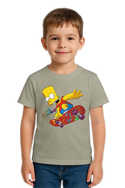 SEDİRLİ Unisex Simpsons με τύπωμα Παιδικό μπλουζάκι από χτενισμένο βαμβακερό ...