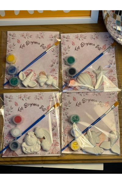 SLEEKI STUDIO 8 Adet (3D) /4 paket /Random Taş Boyama Figür Çocuk Gelişimi Et...