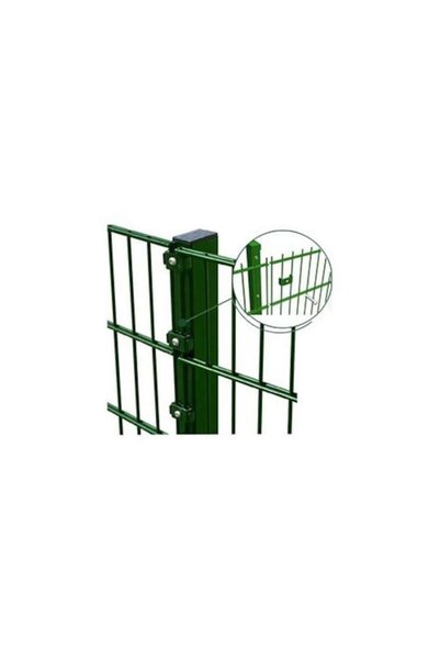 CAS Set 50 buc Clema prindere panou gard 20x30 mm verde cu surub autoforant 6.3x25 mm