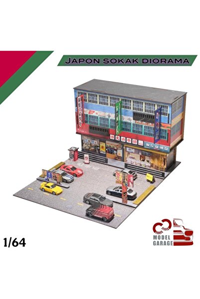 C&C Model Garage Japon Sokak Diorama 1/64 ölçek diorama maket model araç serg...