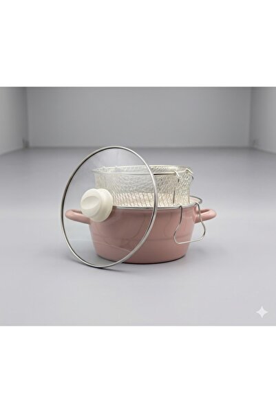 Bonera Emaye Cam Kapaklı Kızartma Tenceresi