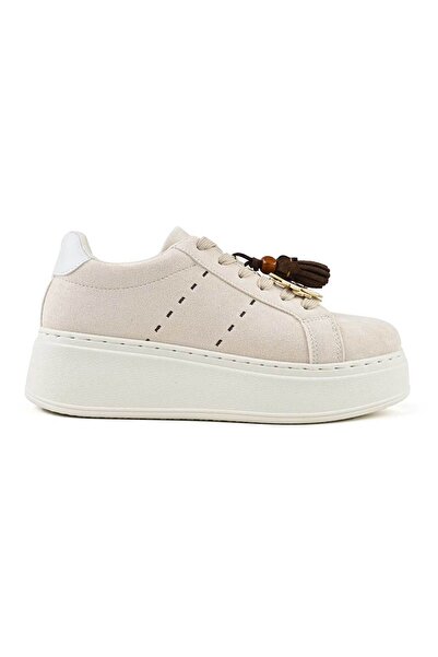 Tmall Women's Sports Shoes, -Leather, with Accessories, D1487, Beige