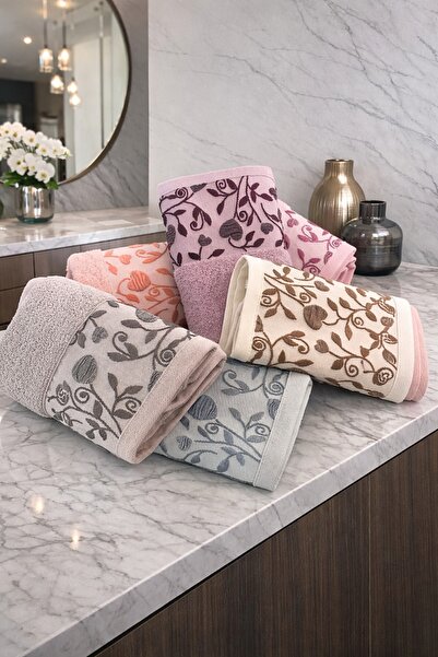 Bikaya Home Hürrem 50X90 cm Jacquard Hand Towel Set (6 Pieces) |   100% Cotto...