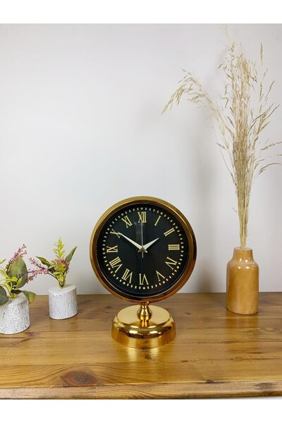 Cetiner Group Gold Metal Sade Masa Saati 25×20 cm