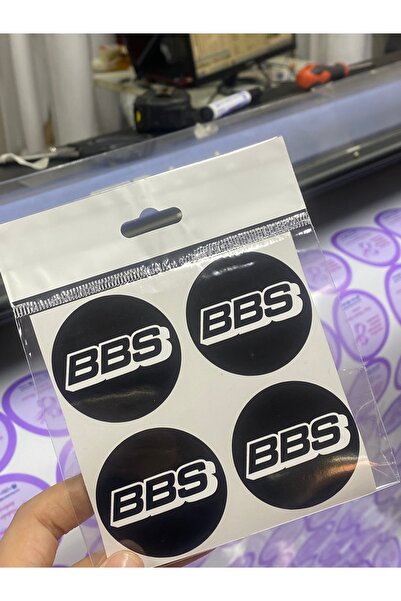 CorePixel BBS Logo Sticker Etiket 5x5 cm 4’lü Set – Oto Jant Göbek Etiketi Fo...