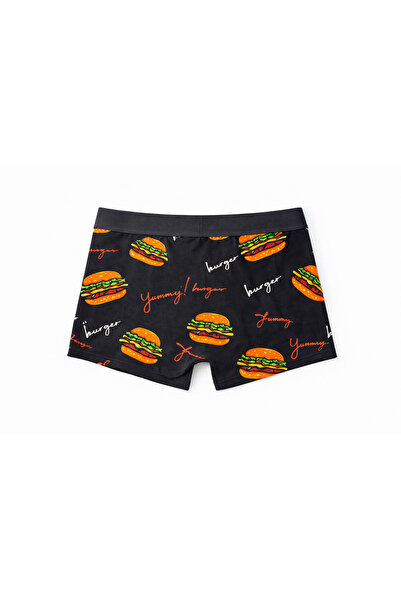 OEM Men's boxer shorts with burger print, Cotton + Elastane, comfortable, Bre...
