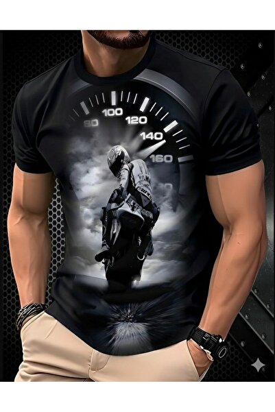 gencerco Motocicletă Bay cu imprimeu graffiti Premium supradimensionat tricou
