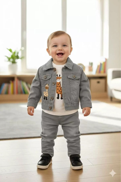 EXTRAÇARŞI Baby Boy 6/12/18 Months Jacket, Badi and Pants Set