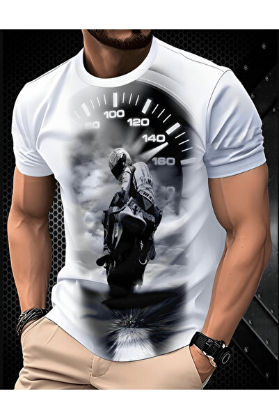 gencerco Motocicletă Bay cu imprimeu graffiti Premium supradimensionat tricou