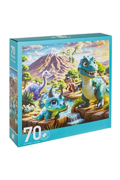 OEM Puzzle rotund cu dinozauri (70 de piese)