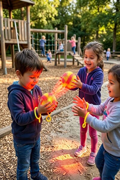 Bundeba Oyuncak Saçaklı Işıklı Dikenli Kirpi Top Yumuşak Sıkma Stres Oyuncağı