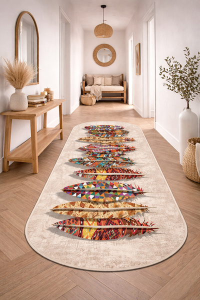PINKIE HOME Makinede Yıkanabilir Kaymaz Taban Leke Tutmaz Modern Kesme Yolluk...