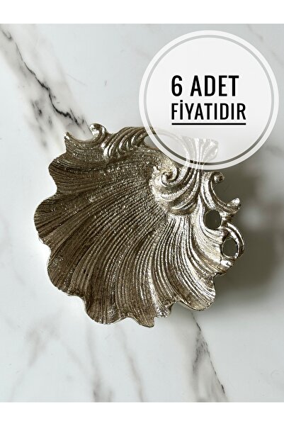 Melinda 6 Adet Gümüş Lokumluk, Takı Tabağı, Dekoratif, Çok Amaçlı Metal İstir...
