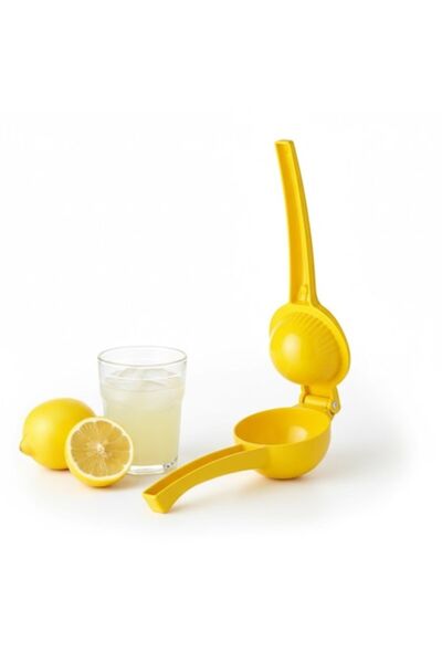 BREZIUM Manual citrus juicer, 22.5 cm, Aluminum, Yellow,