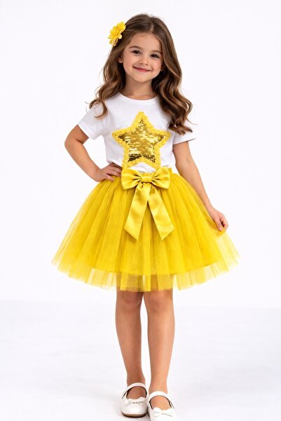 Nacar Kız Çocuk 23 Nisan 29 Ekim Tütü Etek&Modeli T-shirt Alt Üst Takım-Yeni ...