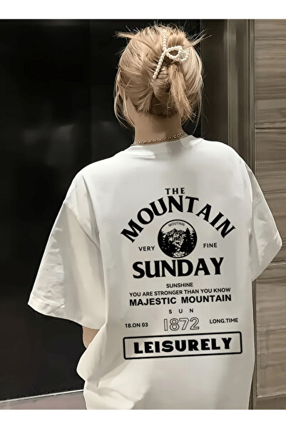 gencerco The Mountain Sunday cu imprimeu Premium supradimensionat tricou