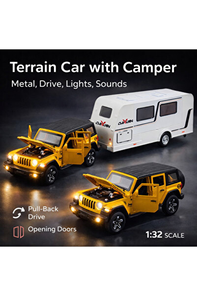 LEAN Off-road car with trailer lights sounds yellow 1:32