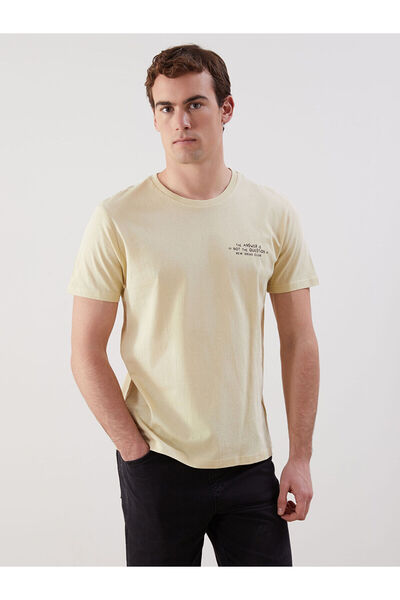 LC Waikiki Ανδρικό μπλουζάκι LCW Crew με κοντό μανίκι με εμπριμέ χτενισμένο β...