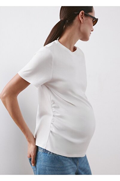 MANGO Woman Pamuklu hamile tişört