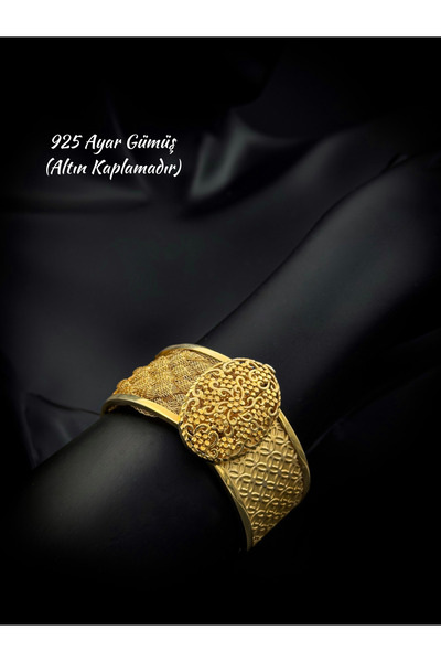 Store El Yapımı Hasır Detaylı Kelepçe Bilezik 925 Ayar Gümüş