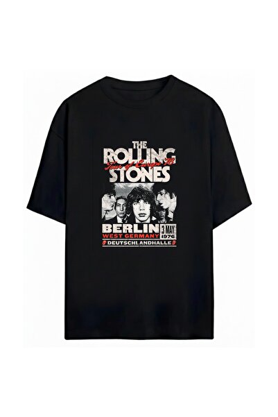 SVART WEAR The Rolling Stones Printed Unisex Oversized 100% Cotton Pack T-Shirt
