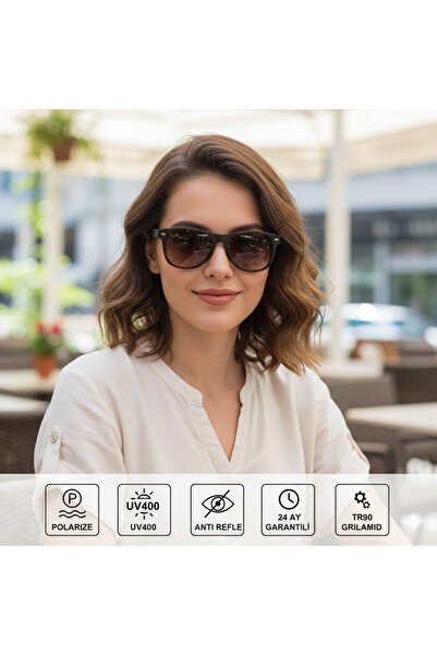 EXELİNE نظارات شمسية نسائية من سلسلة COL PREMIUM RB COFFEE MODEL POL صوف الفل...