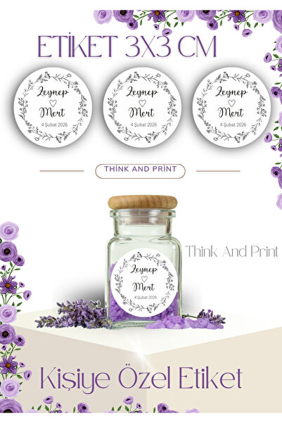Think And Print Nişan Düğün Kına Söz Hediyelik Çikolata Etiketi | İsimli Etik...