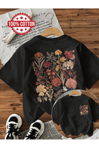 gencerco Μπλουζάκι Çiçek με τύπωμα Premium oversized