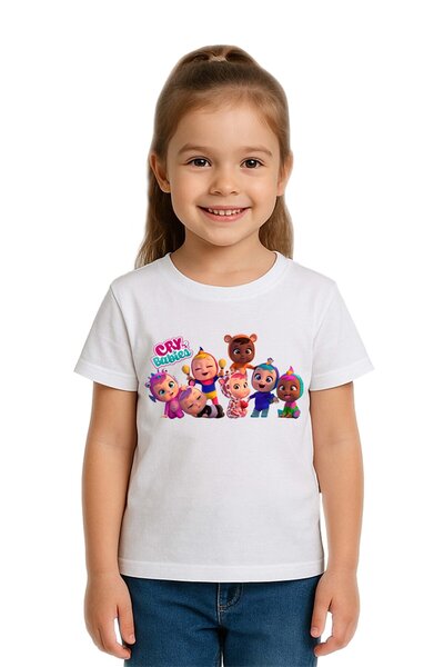 SEDİRLİ Tricou unisex Cry Babies cu imprimeu pentru copii, bumbac bucăți, bum...