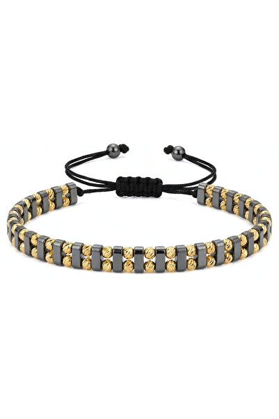 easyCTRL Adjustable Bracelet, 6 mm, Universal Size, Dark Grey-Gold