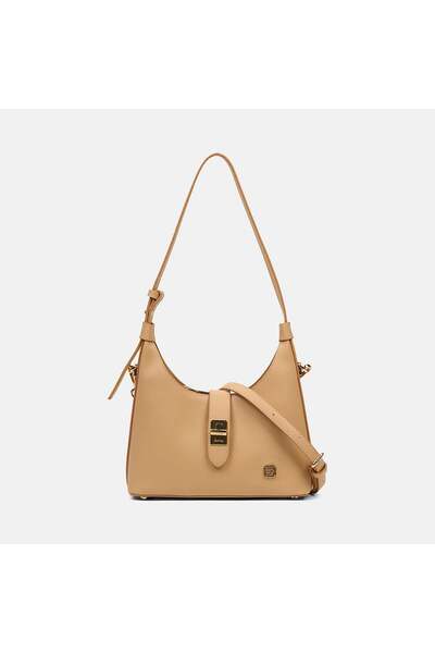 Desa Жіноча сумка через плече кольору верблюжого золота з деталлю замка
