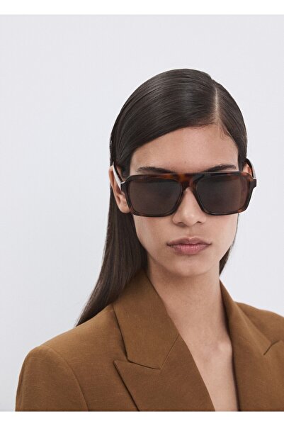 MANGO Woman Çift düğmeli keten blazer ceket