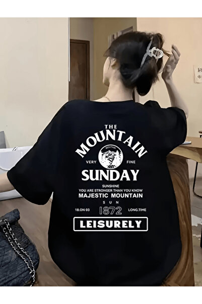 gencerco The Mountain Sunday cu imprimeu Premium supradimensionat tricou