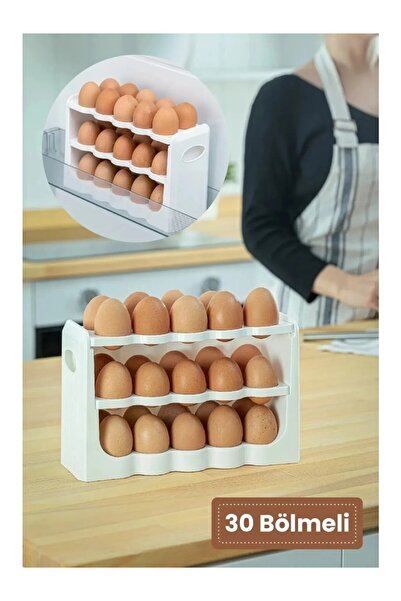 Global Ersat 30 Compartment Egg Box 3 Tier Egg Cup Refrigerator Organizer
