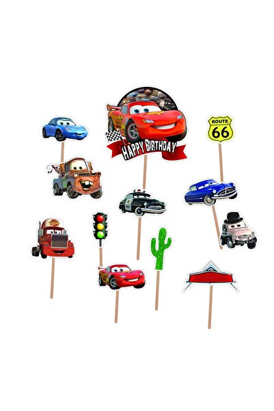 PersonalizatCuStil Set Figurine Tort Cars Lightning McQueen – Topper Aniversa...
