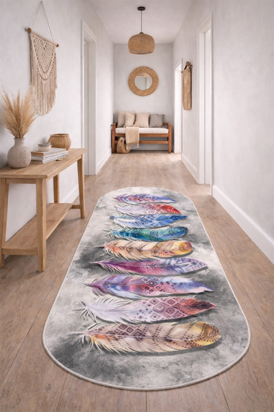 PINKIE HOME Makinede Yıkanabilir Kaymaz Taban Leke Tutmaz Modern Kesme Yolluk...
