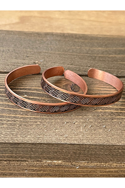 Rupen Kraft 2 Pieces of Handmade Pure Copper Bracelets, Adjustable Size 2-Pie...