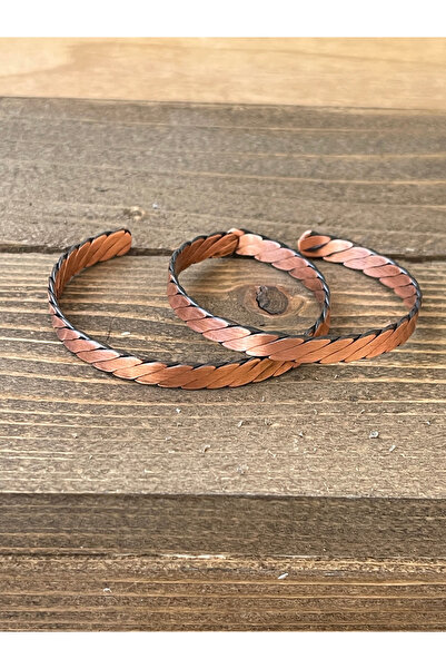 Rupen Kraft 2 Pieces of Handmade Pure Copper Bracelets, Adjustable Size 2-Pie...