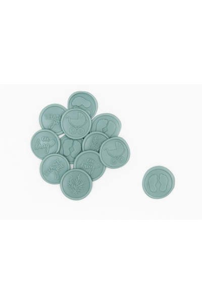 Fabricacucadouri.ro Pack of 50 Green Powdered Wax Seals – Self-Adhesive