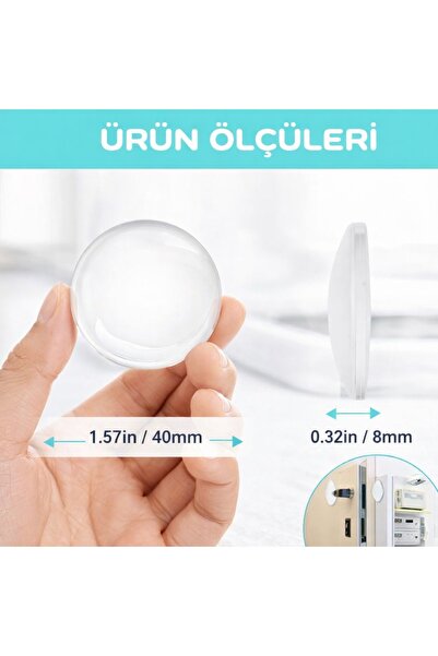 poswicon 6’lı Şeffaf Silikon Kapı Durdurucu – Gürültü ve Çarpma Önleyici