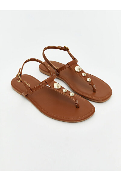 LC Waikiki Ozmarka New Season Leather Look Women's Sandals