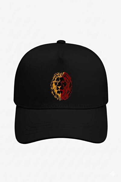 patasarım Lion Printed Yellow Red Hat